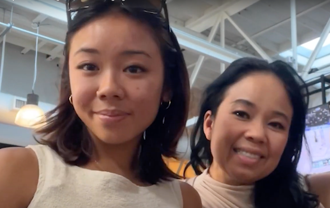 Angel Lin takes a selfie with her mother.