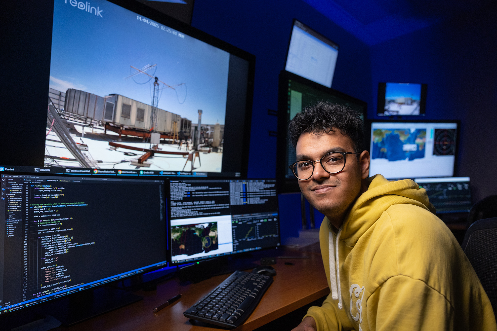 Prajit Saravanan works on a NASA project in a lab at Santa Clara University on Monday, April 14, 2025, in Santa Clara, California.