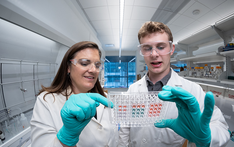 Associate Professor Amelia Fuller (left) and Jack Petersen
