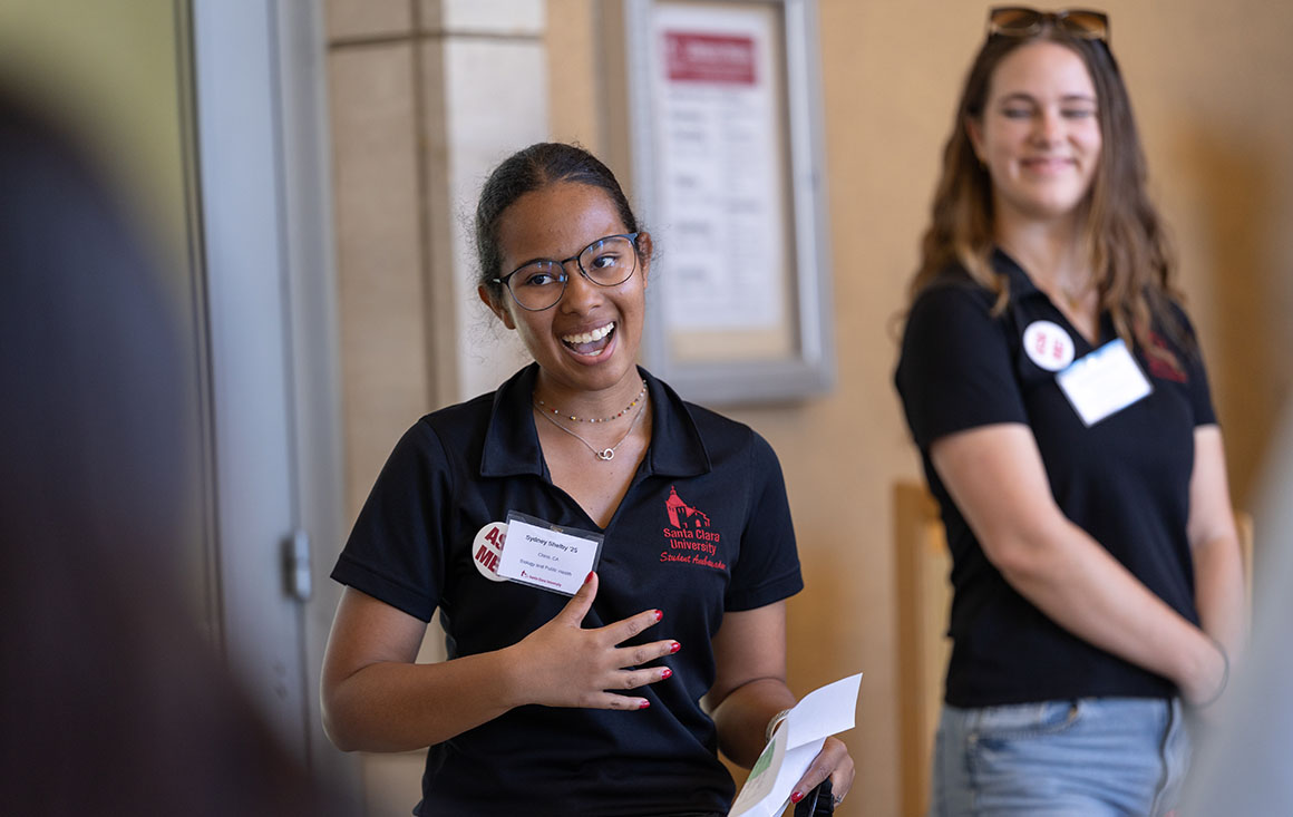 Sydney Shelby smiles while working at an SCU Open House event.
